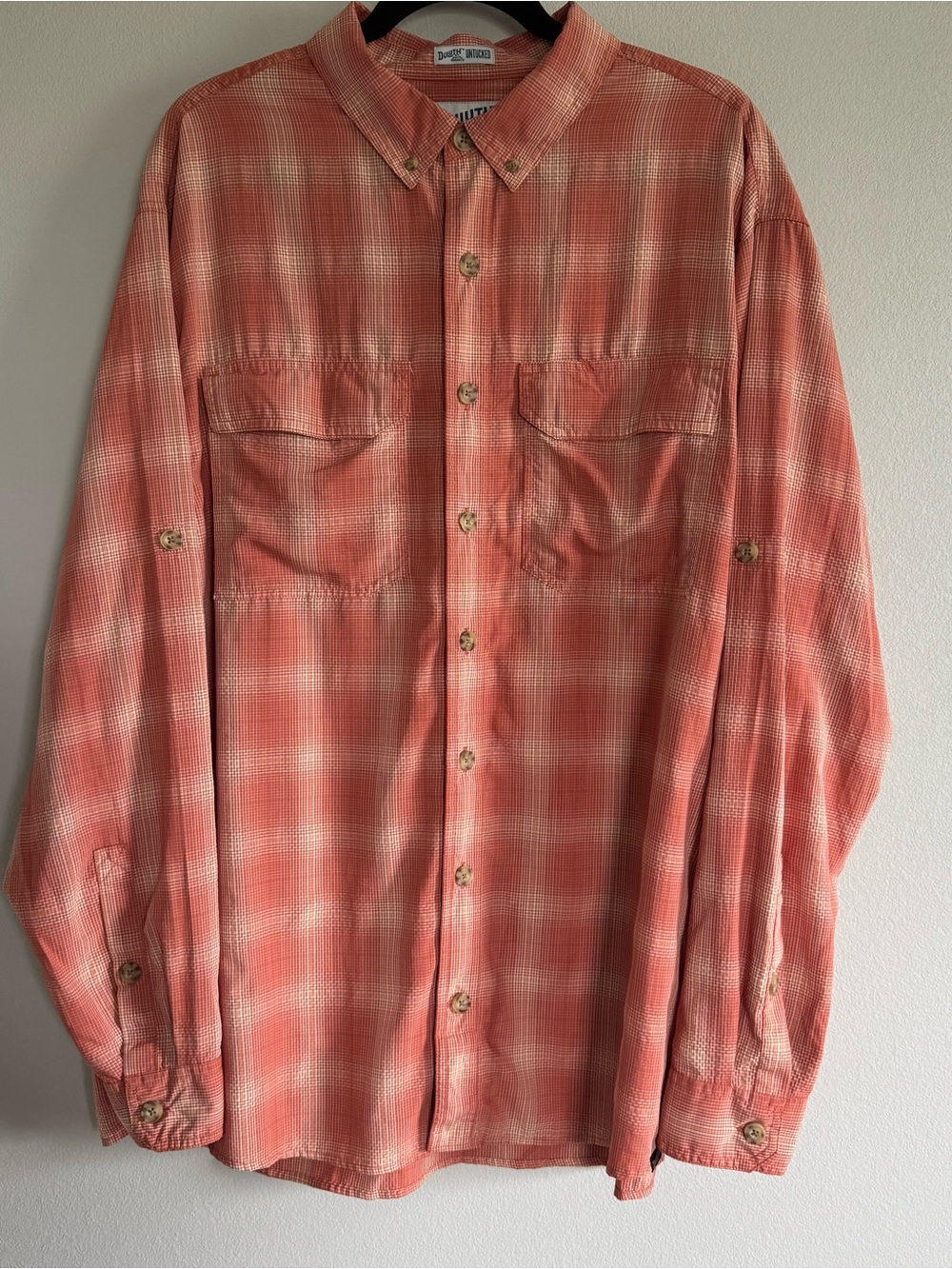 Duluth Trading Co Untucked Relaxed Fit Armachillo Plaid Button Down Shirt XLT